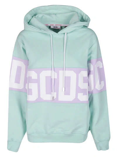 Shop Gcds Aqua Green Cotton Sweatshirt