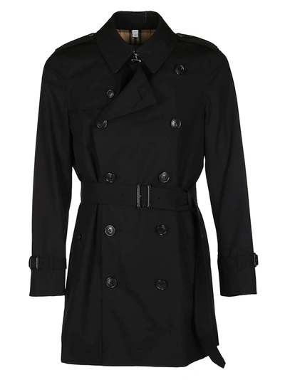 Shop Burberry Black Cotton Trench Coat