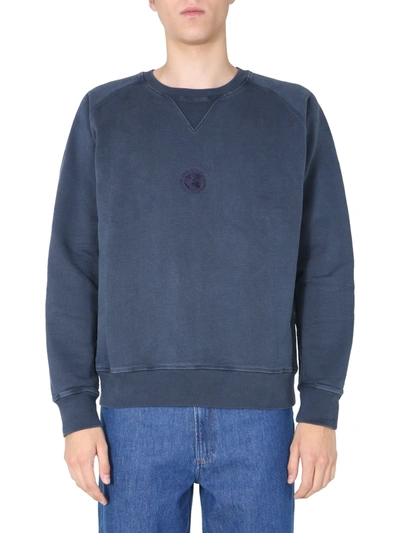 Shop Nigel Cabourn Crew Neck Sweatshirt In Blu