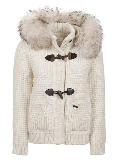 Shop Bark Eco Short Duffle Coat Ecological Fur In Bianco