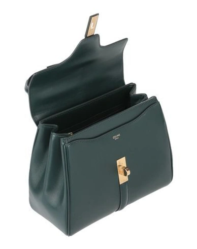 Shop Celine Handbag In Dark Green