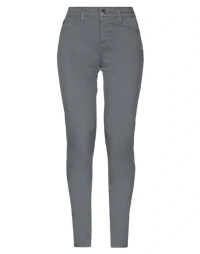 Shop Emporio Armani Woman Pants Grey Size 24 Cotton, Elastane
