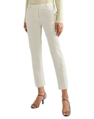 Theory Wide Cropped Cotton Blend Jeans In Light Green
