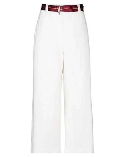 Shop Patrizia Pepe Woman Pants Ivory Size 6 Cotton, Modal, Elastane In White