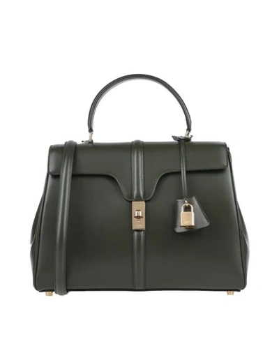 Shop Celine Handbags In Military Green