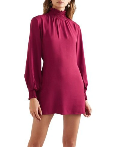 Les Héroïnes By Vanessa Cocchiaro The C.j. Shirred Crepe Mini Dress In Red
