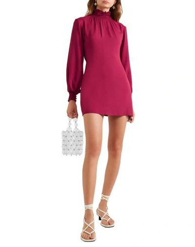 Les Héroïnes By Vanessa Cocchiaro The C.j. Shirred Crepe Mini Dress In Red