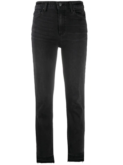 Paige Cindy Straight-leg High-rise Stretch-denim Jeans In Black Willow |  ModeSens