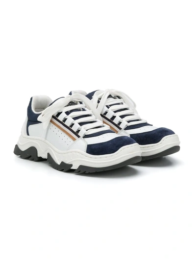 Shop Brunello Cucinelli Colour-block Leather Sneakers In White