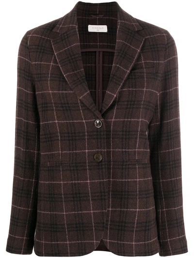 Shop Circolo 1901 Check Single-breasted Blazer In Brown