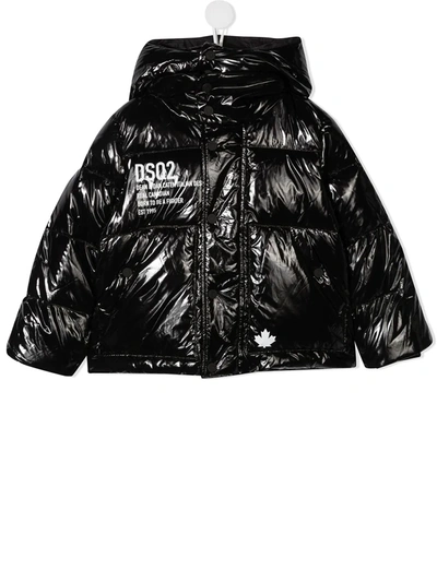 Shop Dsquared2 Logo-print Padded Jacket In Black