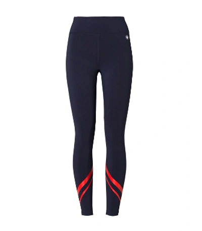 Shop Tory Sport High-rise Weightless Chevron Legging In Tory Navy/red