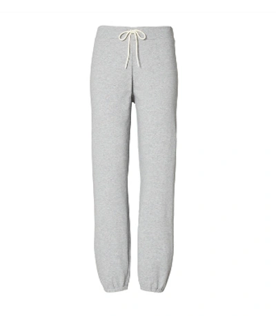 Shop Tory Sport Tory Burch French Terry Sweatpant In Medium Grey Heather