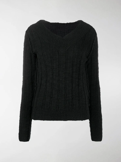 Shop Dolce & Gabbana Knitted V-neck Jumper In Black