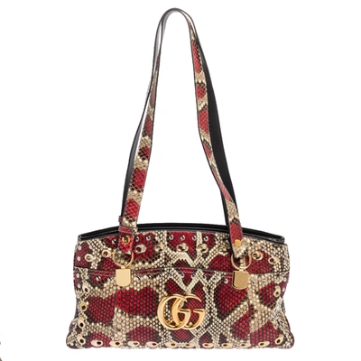Pre-owned Gucci Multicolor Python Arli Shoulder Bag