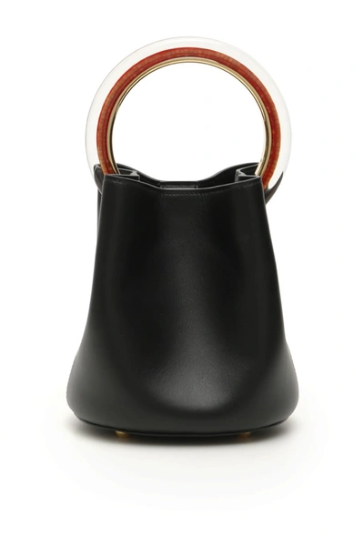 Shop Marni Pannier Black Leather Shoulder Bag