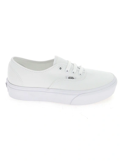 Shop Vans White Fabric Sneakers