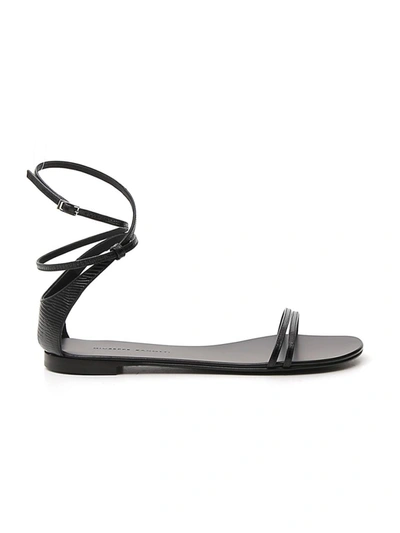 Shop Giuseppe Zanotti Catia Black Leather Sandals