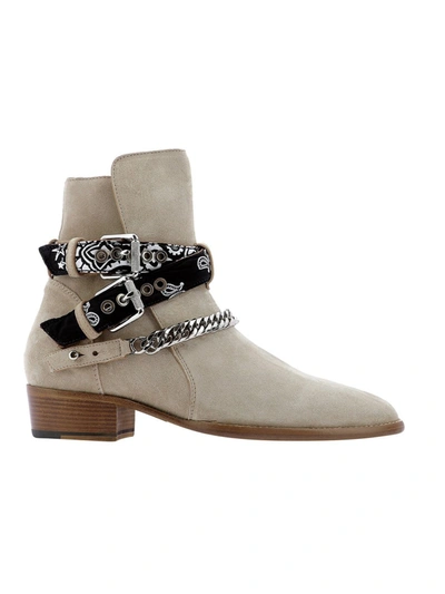 Shop Amiri Beige Suede Ankle Boots In Brown