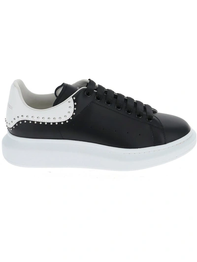 Shop Alexander Mcqueen Oversize Black Leather Sneakers