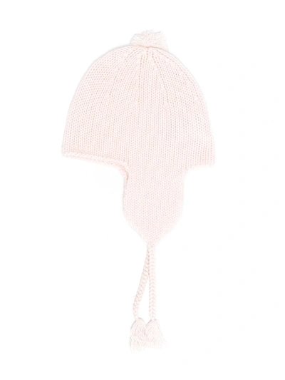 Shop Bonpoint Pompom Knitted Hat In Pink