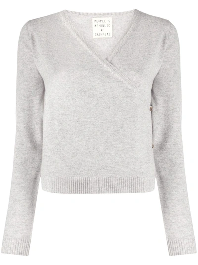 Shop People's Republic Of Cashmere French Fine-knit Cardigan In Grey