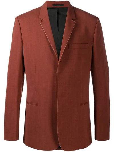 Shop Paul Smith Contrast Topstitching Blazer In Brown