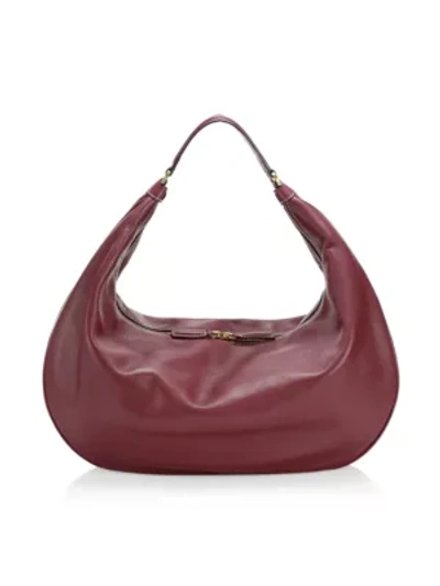 Shop Staud Women's Large Sasha Leather Shoulder Bag In Bordeaux