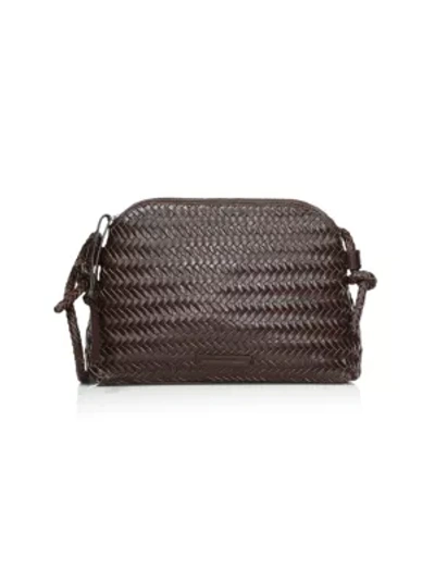 Shop Loeffler Randall Women's Mallory Woven Leather Crossbody Bag In Chocolate