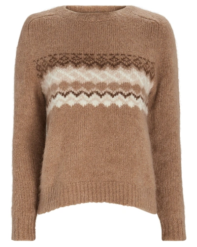 Shop Nili Lotan Kayle Alpaca Fair Isle Sweater In Brown