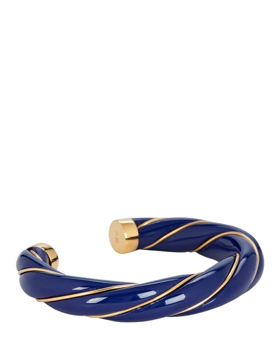 Shop Aurelie Bidermann Diana Twisted Bracelet In Navy