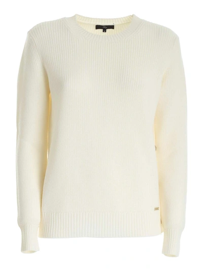 Shop Fay Crewneck Sweater In White