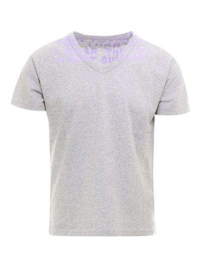 Shop Maison Margiela Aids Charity Cotton T-shirt In Grey