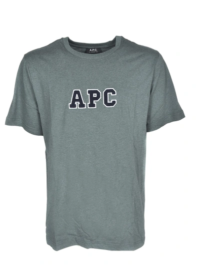 Shop Apc Print T-shirt In Green