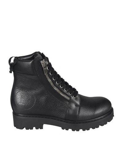 Shop Balmain Ankle Boots With Side Zips In Black