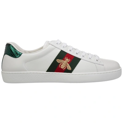 Shop Gucci Men's Shoes Leather Trainers Sneakers Ace In White
