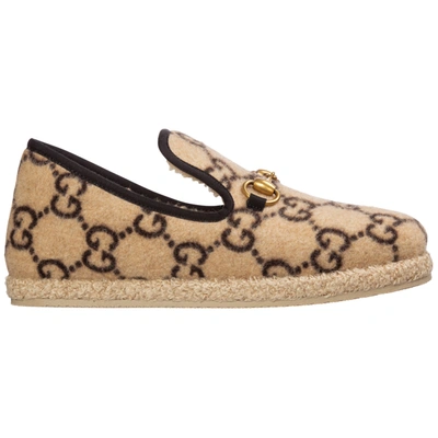 Shop Gucci Women's Loafers Moccasins In Beige