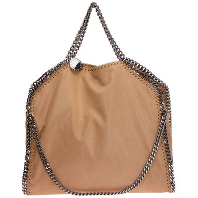 Shop Stella Mccartney Women's Handbag Tote Shopping Bag Purse 3chain Falabella Fold Over Shaggy Deer In Beige