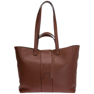 Shop Hogan Women's Leather Shoulder Bag In Brown