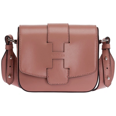 Shop Hogan Women's Leather Cross-body Messenger Shoulder Bag In Pink