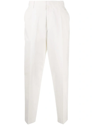 Shop Paul Smith Mid-rise Tapered Trousers In White