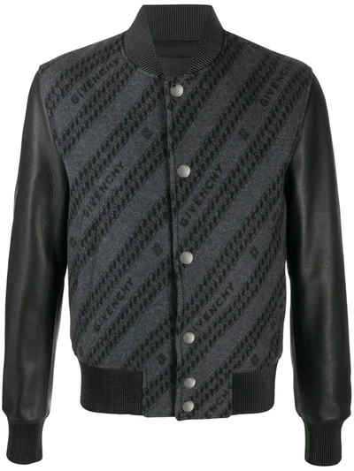 Shop Givenchy Logo-intarsia Bomber Jacket In Black