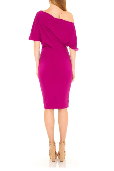 Shop Alexia Admor Olivia Draped One-shoulder Dress In Magenta