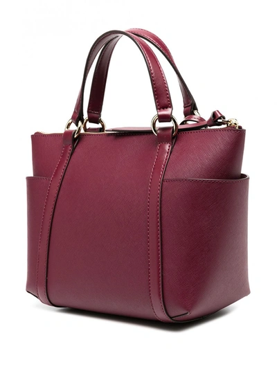 Shop Michael Michael Kors Nomad Leather Handbag In Red