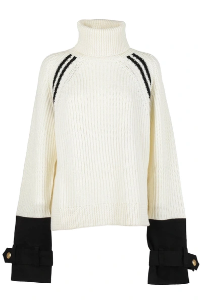 Shop Neil Barrett Sweater In Bianco Nero