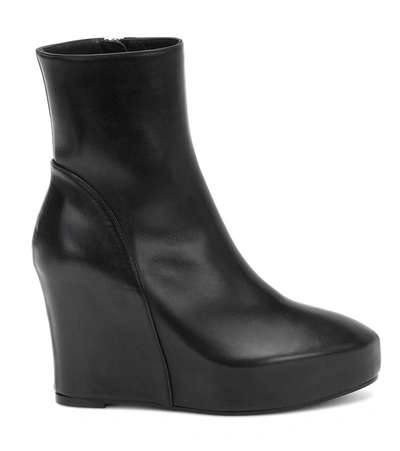 Shop Ann Demeulemeester Leather Ankle Boots In Black