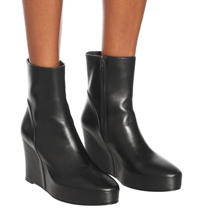 Shop Ann Demeulemeester Leather Ankle Boots In Black