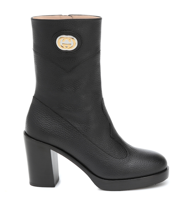 Gucci Women's Ankle Boot With Interlocking G In Black ModeSens