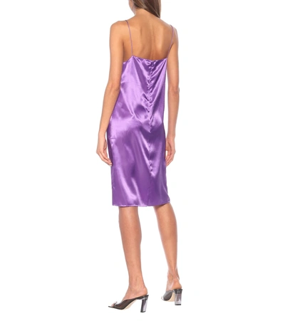 Shop Kwaidan Editions Satin Slip Dress In Purple