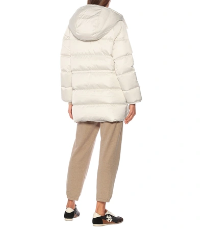 Shop Tory Sport Hooded Down Coat In White